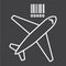 Air freight line icon, logistic and delivery