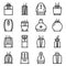 Air freshener icons set, outline style