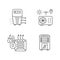 Air heating linear icons set