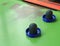 Air hockey table closeup with paddle
