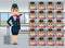 Air Hostess Cartoon Emotions Airport Walkway Vector Illustration-01