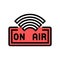 on air live radio podcast color icon vector illustration