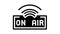 on air live radio podcast glyph icon animation