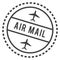 Air mail label. Round postal mark template