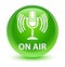 On air (mic icon) glassy green round button