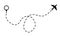 Air path. Dashing line trace with dots, design fly abstract track of aircraft or plane vector illustration