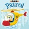 Air patrol cartoon with yellow helicopter