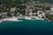 Air photo of Opatija city center on adriatic sea in Croatia