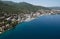 Air photo of Opatija riviera on adriatic sea in Croatia