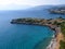 Air photograph, Amoudara Beach, Agios Nikolaos, Crete, Greece