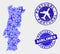 Air plane Composition Vector Portugal Map and Grunge Seals