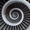 Air plane engine spiral abstract background. Engine fractal background. Industrial infinity spiral surreal abstract image