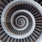 Air plane engine spiral abstract background. Engine fractal background. Industrial infinity spiral surreal abstract image