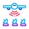 Air plane radar signal icon vector outline illustration