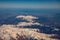 Air Plane view of Canigou Peak and Tretzevents Peak, Prats de Mollo la Preste National Nature Reserve, Catalunya, near Barcelona,