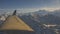 Air plane window view at Everest mountain