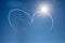 Air planes in process of making heart shape in sky