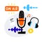 On air podcast icons set