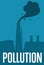 Air pollution banner. Factory with smoke stack