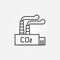 Air Pollution Carbon Dioxide CO2 vector Plant line icon