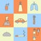 Air pollution icon set