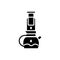 Air pressure coffee plunger outline icon. Barista equipment. Isolated vector stock illustration