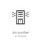 air purifier icon vector from air conditioner collection. Thin line air purifier outline icon vector illustration. Outline, thin