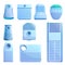 Air purifier icons set, cartoon style