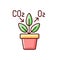 Air purifying plant RGB color icon