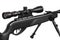 Air rifle with a telescopic sight isolate on a white background. Pneumatic gun. Sports air rifle for accurate aiming shooting