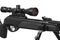 Air rifle with a telescopic sight isolate on a white background. Pneumatic gun. Sports air rifle for accurate aiming shooting