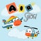 Air show cartoon with funny air transportations