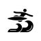 Air surfing technique black glyph icon