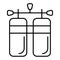 Air tanks diving kit outline icon. linear style sign for mobile concept and web design. Diving cylinders simple line