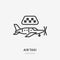 Air taxi flat line icon. Airplane vector illustration. Thin sign for aircraft rental, private jet flight logo