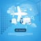 Air Tourist Web Banner With Copy Space On Blue Background Tourism Concept