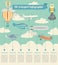 Air transport infographics elements