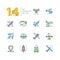 Air transport - line design icons set