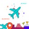 Air transportation filled line icon, simple illustration