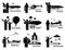 Air Transportation Vehicles and People Set Clipart