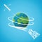 Air travel around the world vector concept