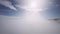 Air view. Flying low above the clouds on an unmanned fpv glider. Cloud surfing. Gliding over a low cloudy surface. cloud