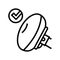 airbag testing car line icon vector illustration