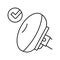 airbag testing car line icon vector illustration