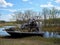 Airboat on Grassy Lake Shore