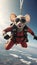 Airborne Acrobat: Witness the Brave Stunts of our Fearless Mouse Skydiver