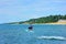 Airborne Kiteboarder on Lake Michigan