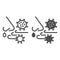 Airborne virus spread line and solid icon. Person breath virus bacteria outline style pictogram on white background