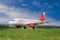 Airbus A319 of VIM-AVIA airlines with tail number VP-BDY on the taxiway of the airport. International commercial