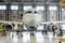 Airbus a320 for maintenance in the hangar. Russia, Saint-Petersburg, November 2016.